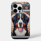 Bernese Mountain Hund Blumenkolorierte Grenze Case-Mate iPhone Hülle (Rückseite)