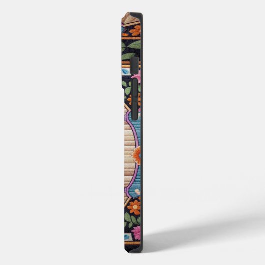 Bernese Mountain Hund Blumenkolorierte Grenze Case-Mate iPhone Hülle (Rückseite / Links)