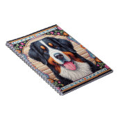 Bernese Mountain Hund Blumenkolorierte Grenze Notizblock (Rechte Seite)