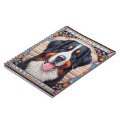 Bernese Mountain Hund Blumenkolorierte Grenze Notizblock (Linke Seite)