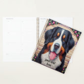 Bernese Mountain Hund Blumenkolorierte Grenze Planer (Anzeige)