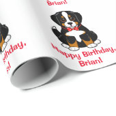 Bernese Mountain Hund Bow Krawatte Geburtstag indi Geschenkpapier (Rolleneckpunkt)