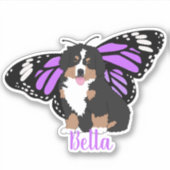 Bernese Mountain Hund Butterfly Sticker (Vorderseite)