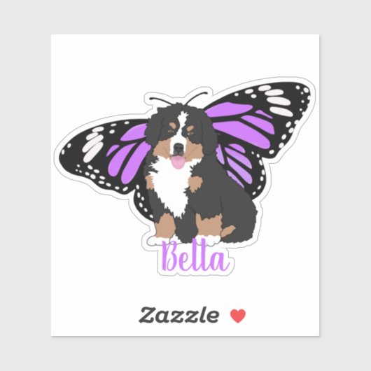 Bernese Mountain Hund Butterfly Sticker (Blatt)