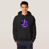 Bernese Mountain Hund DJ Vaporwave Ästhetische Jun Hoodie (Vorne ganz)