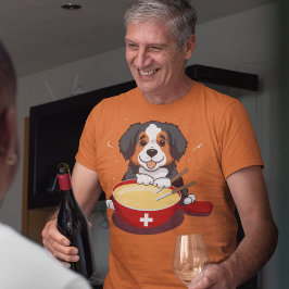 Bernese Mountain Hund Eating Fondue T-Shirt