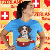 Bernese Mountain Hund Eating Fondue T-Shirt