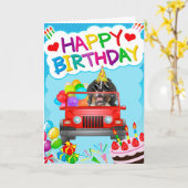 Bernese Mountain Hund fahren mit Balloons Karte (Gelbe Blume)