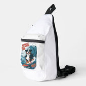 Bernese Mountain Hund fängt Wellenreiten Crossbody Bag (Rechte Ecke)
