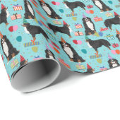Bernese Mountain Hund Geburtstagsgeschenk Wrap Geschenkpapier (Rolleneckpunkt)