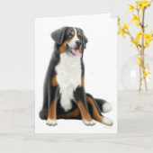 Bernese Mountain Hund Grußkarte Karte (Gelbe Blume)