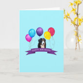 Bernese Mountain Hund Happy Birthday Grußkarte Karte (Gelbe Blume)