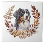 Bernese Mountain Hund Herbstkranz Fliese (Vorderseite)
