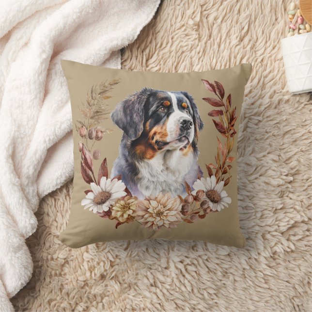 Bernese Mountain Hund Herbstkranz Kissen (Decke)