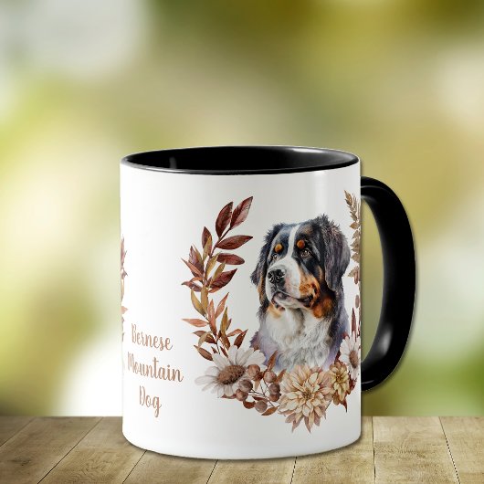Bernese Mountain Hund Herbstkranz Tasse