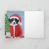 Bernese Mountain Hund im Schnee mit Weihnachtsgesc Karte (Innenseite)