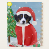Bernese Mountain Hund im Schnee mit Weihnachtsgesc Planer (Rückseite)