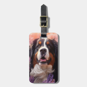 Bernese Mountain Hund in Lavendel Gepäckanhänger