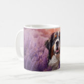 Bernese Mountain Hund in Lavendel Kaffeetasse (Vorderseite Links)