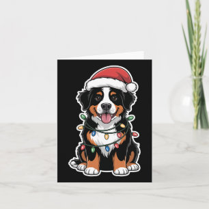 Bernese Mountain Hund in Weihnachtslicht ummantelt Karte
