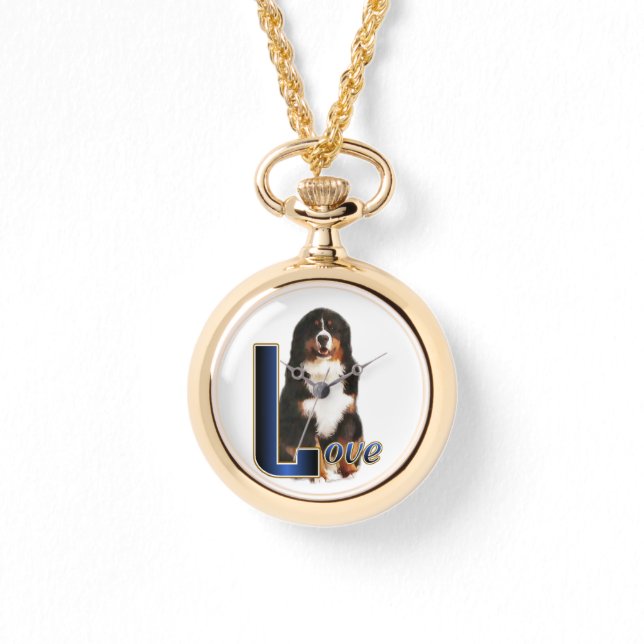 Bernese Mountain Hund Kunstgifte Armbanduhr (Vorderseite)
