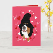 Bernese Mountain Hund Liebe Card Karte (Gelbe Blume)
