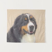 Bernese Mountain Hund Malerei - Niedlich Original  Wandteppich (Vorderseite (Horizontal))