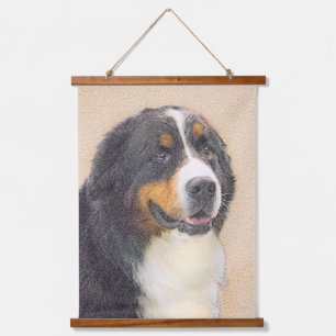 Bernese Mountain Hund Malerei - Niedlich Original  Wandteppich Mit Holzrahmen