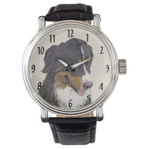 Bernese Mountain Hund Malerei - Original Hunde Kun Armbanduhr