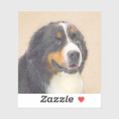 Bernese Mountain Hund Malerei - Original Hunde Kun Aufkleber (Blatt)