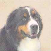 Bernese Mountain Hund Malerei - Original Hunde Kun Aufkleber (Vorderseite)