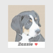 Bernese Mountain Hund Malerei - Original Hunde Kun Aufkleber (Blatt)