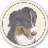 Bernese Mountain Hund Malerei - Original Hunde Kun Aufkleber (Vorderseite)