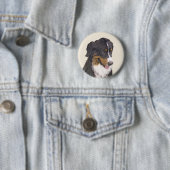 Bernese Mountain Hund Malerei - Original Hunde Kun Button (Beispiel)