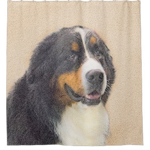 Bernese Mountain Hund Malerei - Original Hunde Kun Duschvorhang
