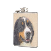 Bernese Mountain Hund Malerei - Original Hunde Kun Flachmann (Links)