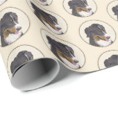 Bernese Mountain Hund Malerei - Original Hunde Kun Geschenkpapier (Rolleneckpunkt)