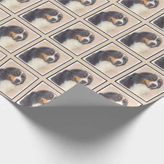 Bernese Mountain Hund Malerei - Original Hunde Kun Geschenkpapier (Ecke)