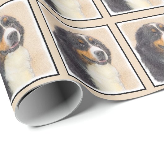 Bernese Mountain Hund Malerei - Original Hunde Kun Geschenkpapier (Rolleneckpunkt)