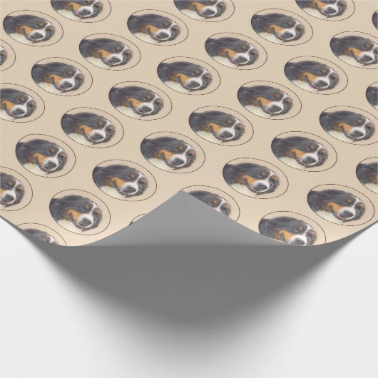 Bernese Mountain Hund Malerei - Original Hunde Kun Geschenkpapier (Ecke)