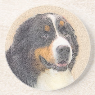 Bernese Mountain Hund Malerei - Original Hunde Kun Getränkeuntersetzer