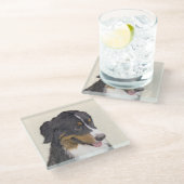 Bernese Mountain Hund Malerei - Original Hunde Kun Glasuntersetzer (Schrägansicht)