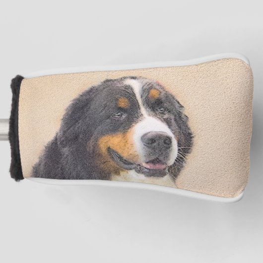 Bernese Mountain Hund Malerei - Original Hunde Kun Golf Headcover (Vorderseite)