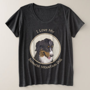 Bernese Mountain Hund Malerei - Original Hunde Kun Große Größe T-Shirt
