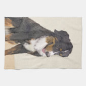Bernese Mountain Hund Malerei - Original Hunde Kun Handtuch (Horizontal)