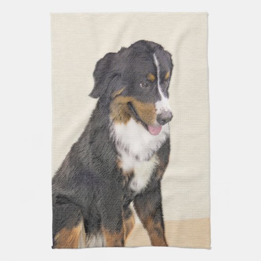 Bernese Mountain Hund Malerei - Original Hunde Kun Handtuch (Vertikal)