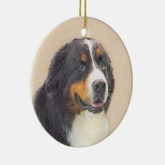 Bernese Mountain Hund Malerei - Original Hunde Kun Keramik Ornament (Rechts)