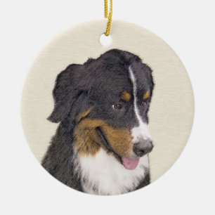 Bernese Mountain Hund Malerei - Original Hunde Kun Keramik Ornament