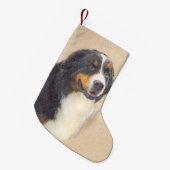 Bernese Mountain Hund Malerei - Original Hunde Kun Kleiner Weihnachtsstrumpf (Vorderansicht (hängend))