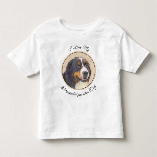 Bernese Mountain Hund Malerei - Original Hunde Kun Kleinkind T-shirt (Vorderseite)